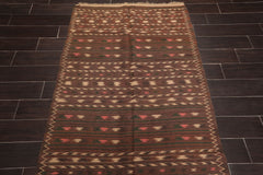 4x6 Brown, Beige, Green Color Hand Knotted All-Over 100% Wool Traditional Oriental Rug