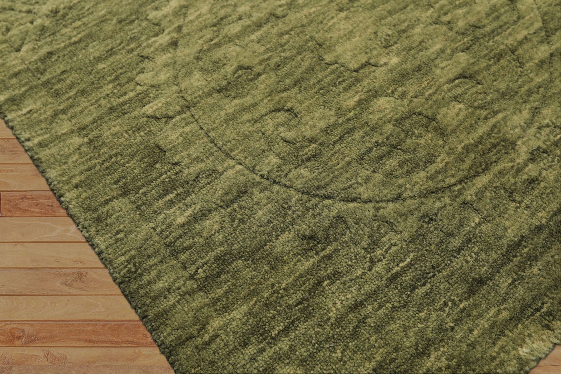 5x8 Tone on Tone Sage, , Color Hand Knotted Tibetan Wool Transitional Oriental Rug