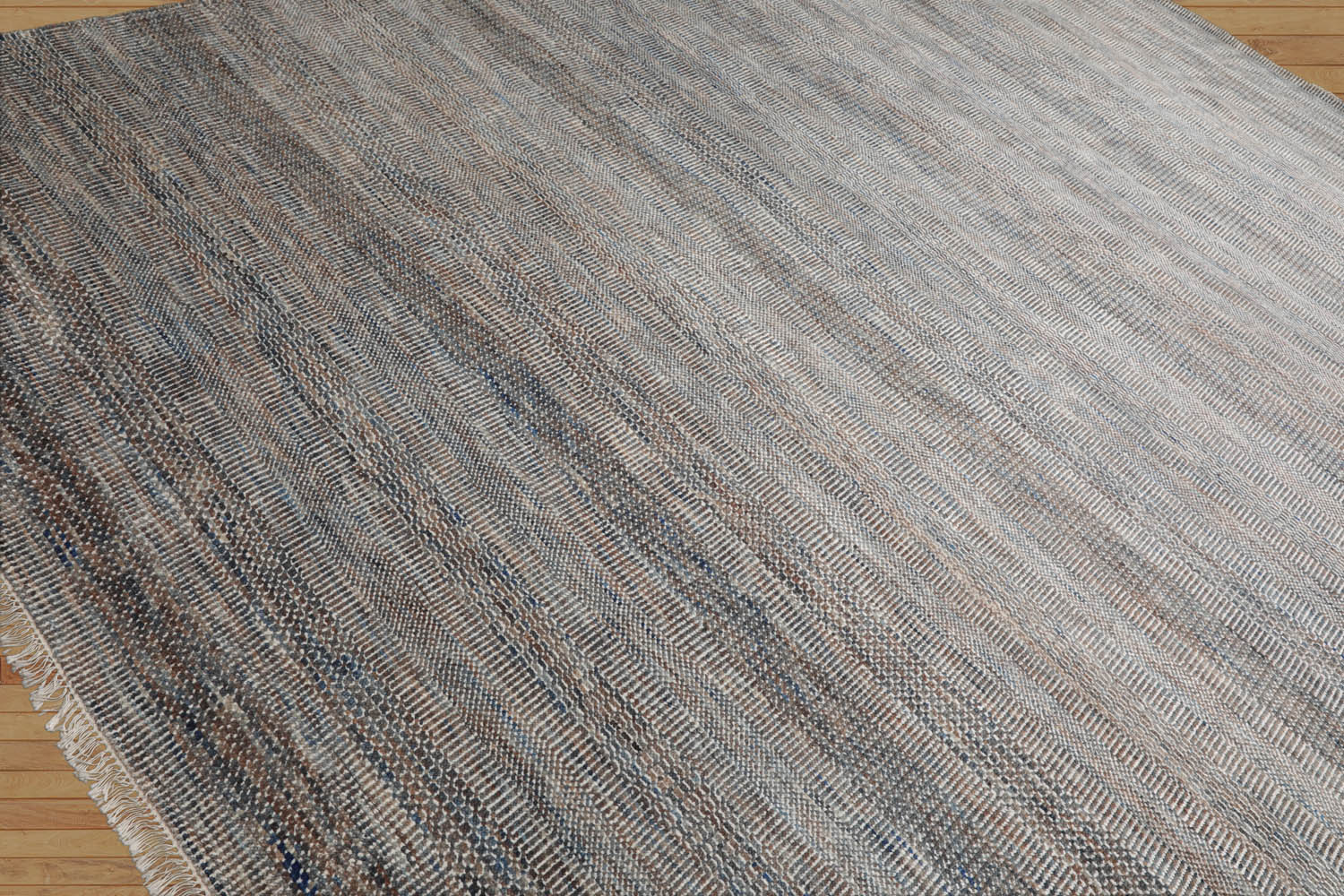 8x10 Tan, Gray, Brown Color Hand Knotted Grass 100% Wool Modern Oriental Rug