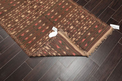 4x6 Brown, Beige, Green Color Hand Knotted All-Over 100% Wool Traditional Oriental Rug