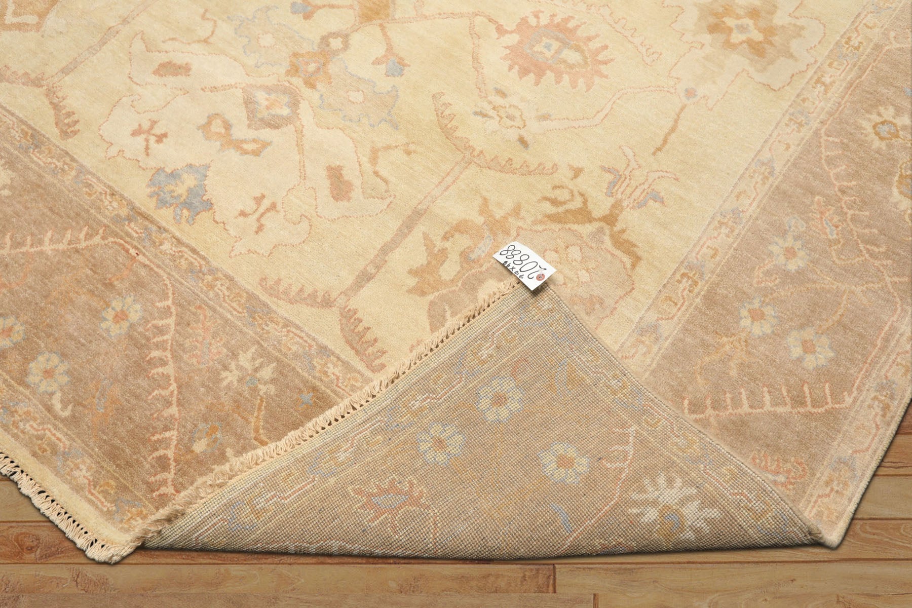 8x10 Ivory, Beige, Taupe Color Hand Knotted Oushak Wool Transitional Oriental Rug
