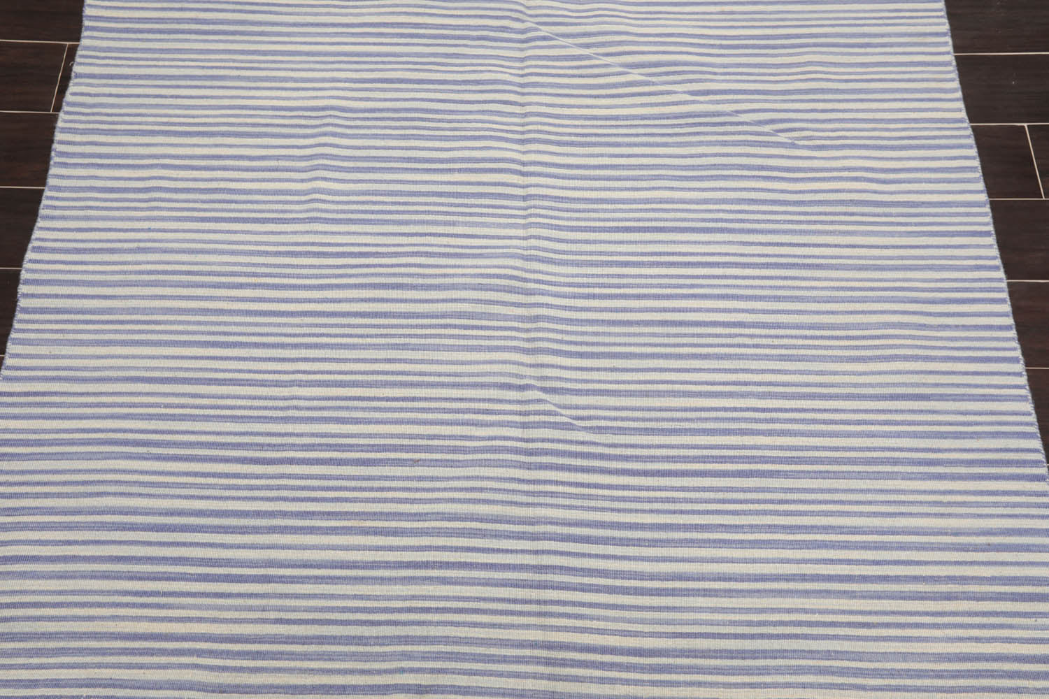 5x7 White, Indigo, Color Hand Woven Striped 100% Wool Traditional-Persian/Oriental Oriental Rug