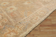 8x10 Ivory, Beige, Taupe Color Hand Knotted Oushak Wool Transitional Oriental Rug