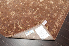 8x10 Brown, Gray, Beige Color Machine Made Erased Pattern 100% Wool Transitional Oriental Rug