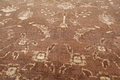 8x10 Brown, Gray, Beige Color Machine Made Erased Pattern 100% Wool Transitional Oriental Rug