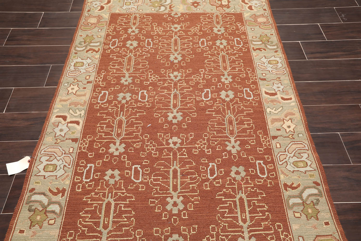 3x5 Plum, Sage, Ivory Color Hand Knotted All-Over 100% Wool Traditional Oriental Rug