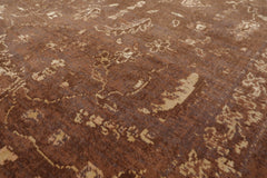 8x10 Brown, Gray, Beige Color Machine Made Erased Pattern 100% Wool Transitional Oriental Rug