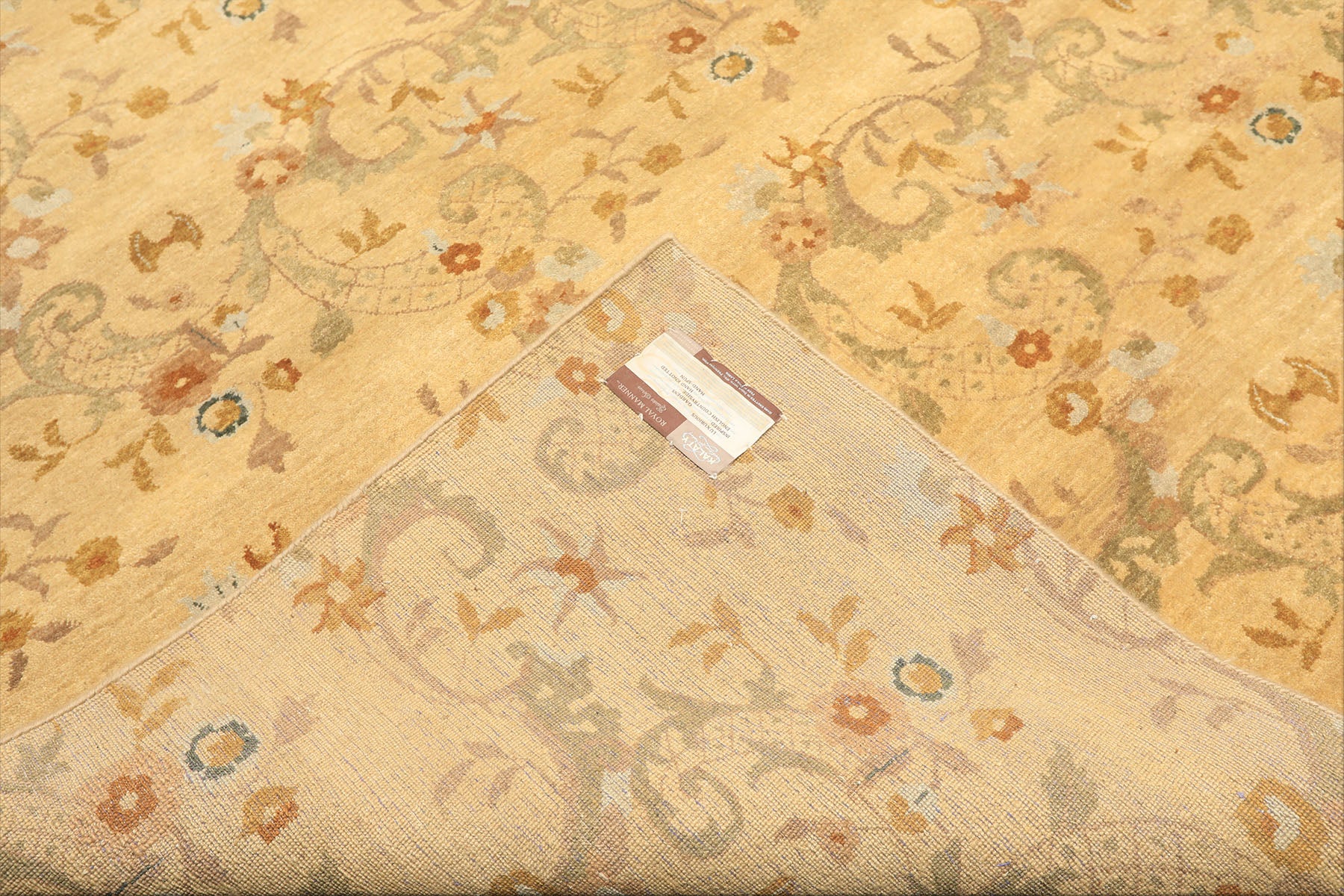 8x10 Light Gold, Gray, Caramel Color Hand Woven Oushak Wool Transitional Oriental Rug