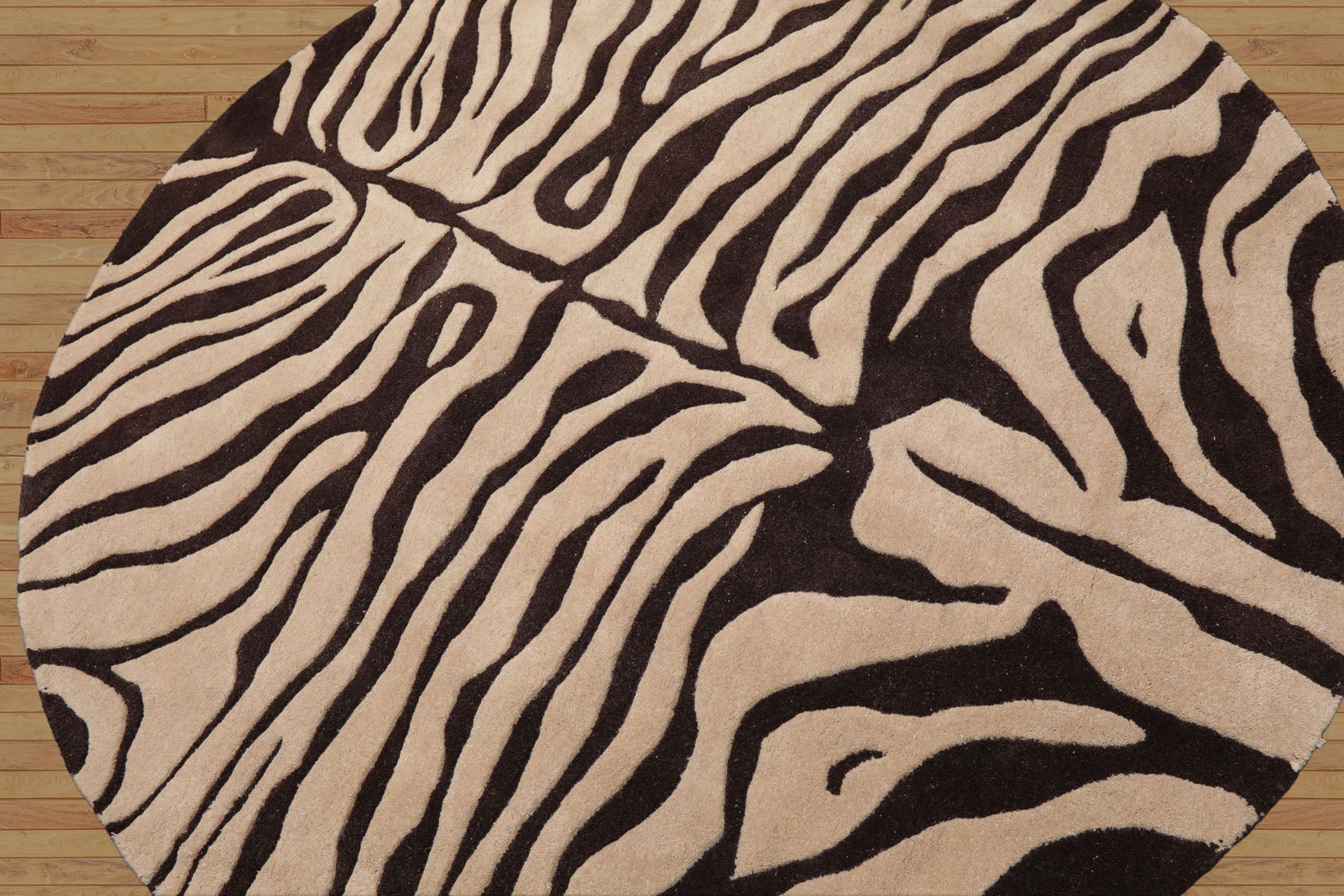 Tishomingo Multi Size Modern Zebra Print Beige Wool LoomBloom Hand Tufted Oriental Style Rug