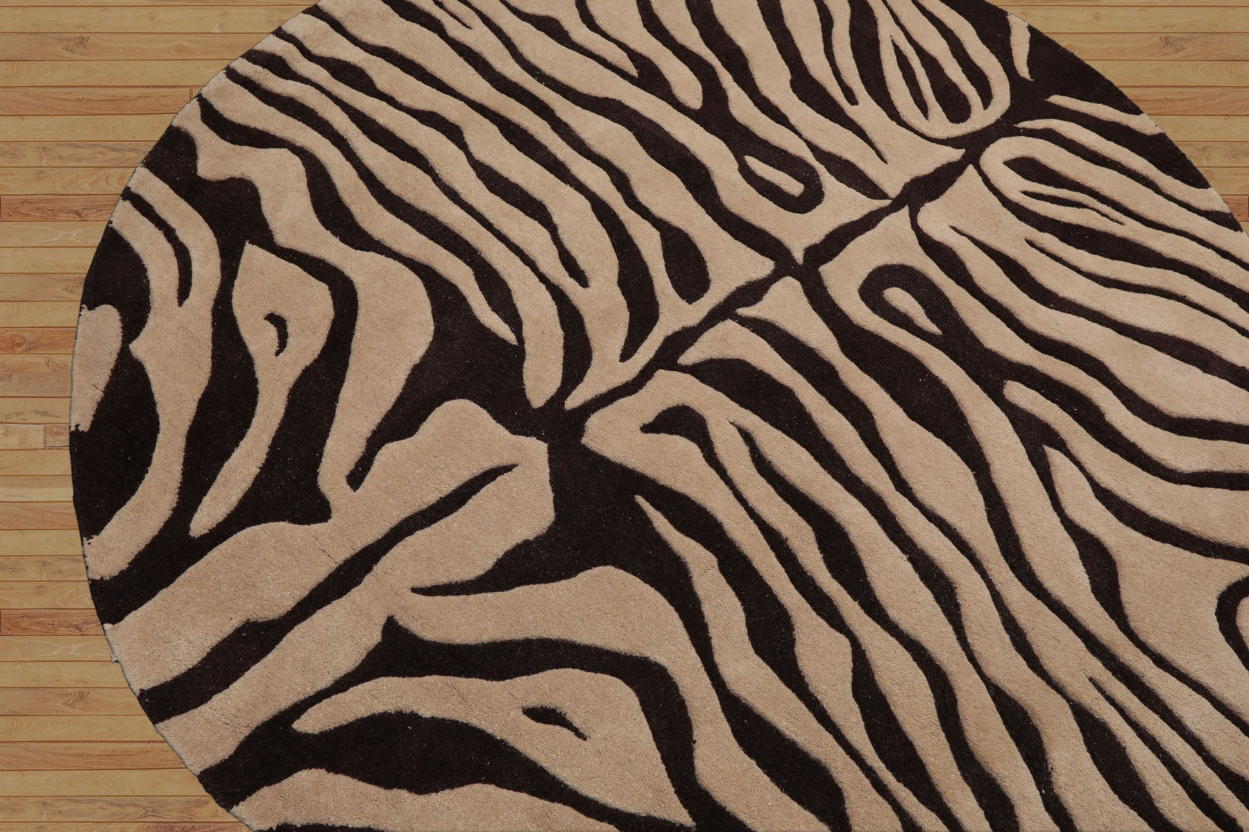 Tishomingo Multi Size Modern Zebra Print Beige Wool LoomBloom Hand Tufted Oriental Style Rug