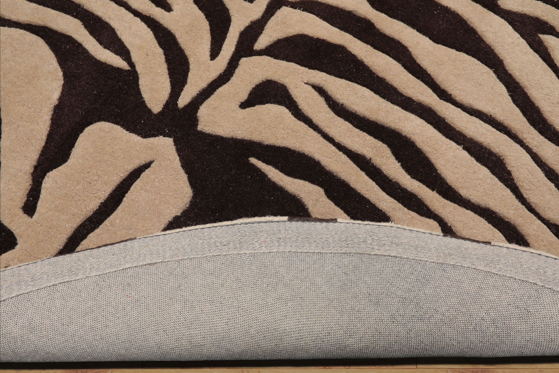 Tishomingo Multi Size Modern Zebra Print Beige Wool LoomBloom Hand Tufted Oriental Style Rug