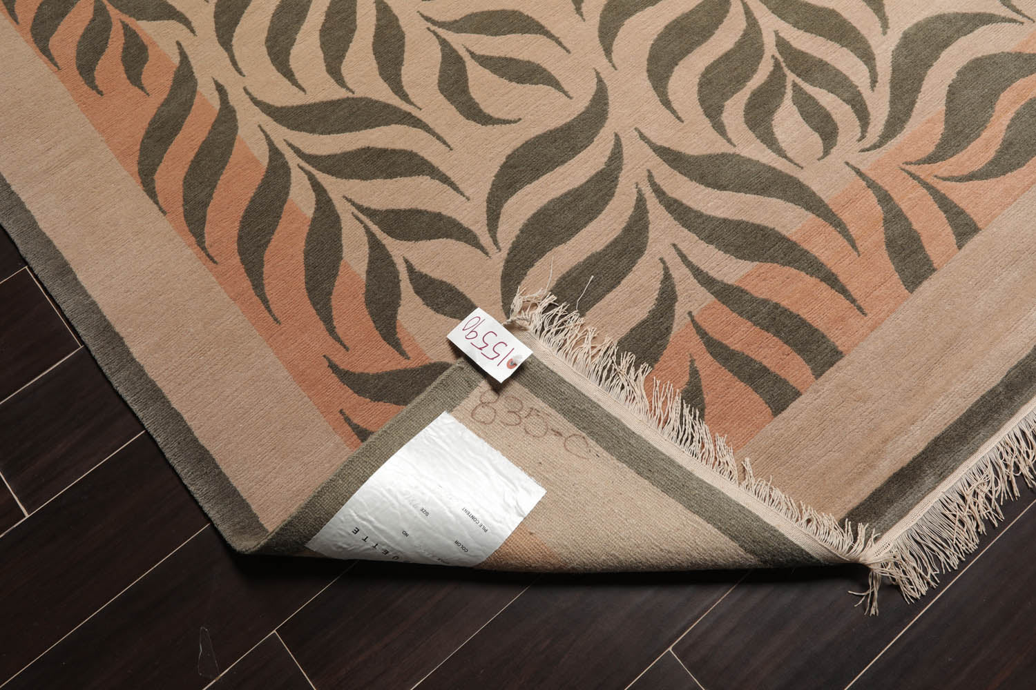 9x12 Beige, Gray, Muted Peach Color Hand Knotted All-Over 100% Wool Transitional Oriental Rug