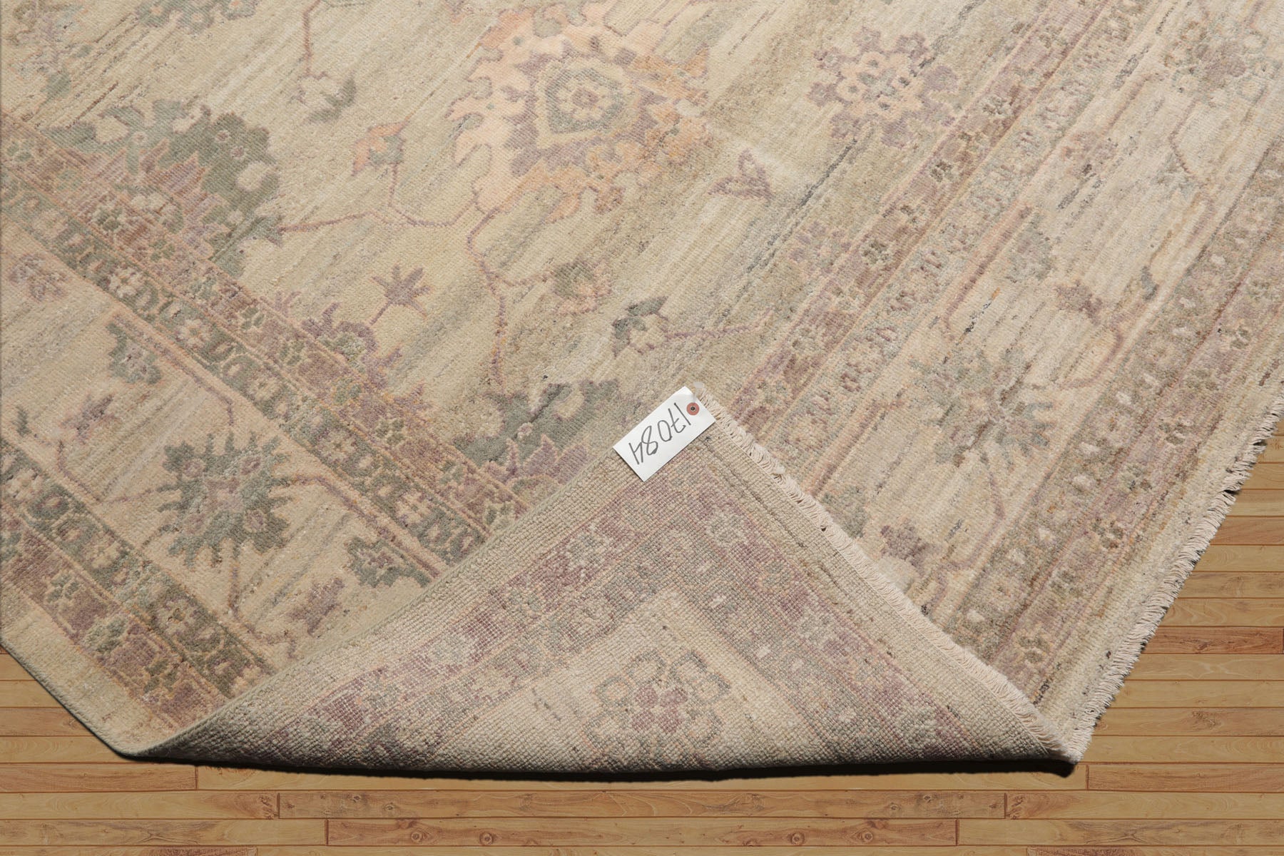 10x14 Hand Knotted Afghan Oushak 100% Wool Traditional Oriental Rug in Moss and Beige Colors