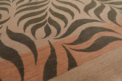 9x12 Beige, Gray, Muted Peach Color Hand Knotted All-Over 100% Wool Transitional Oriental Rug