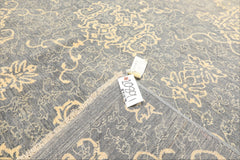 8x10 Gray, Ivory, Color Hand Knotted Peshawar Wool Transitional Oriental Rug
