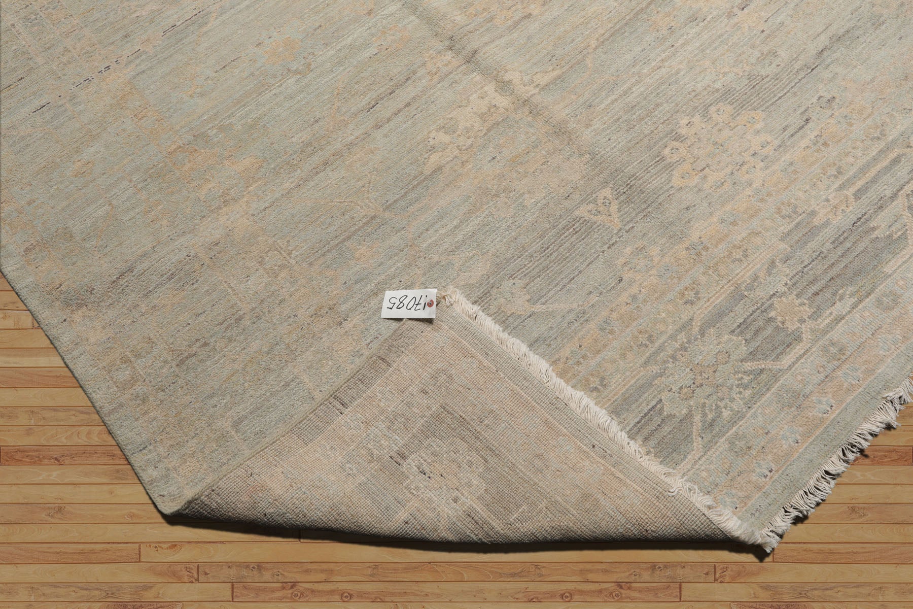 10x14 Mint, Beige, Tan Color Hand Knotted AfghanOushak 100% Wool Transitional Oriental Rug