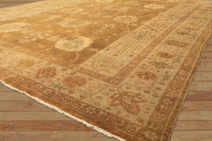 8x10 Antique Gold, Beige, Gray Color Hand Knotted Oushak Wool Transitional Oriental Rug