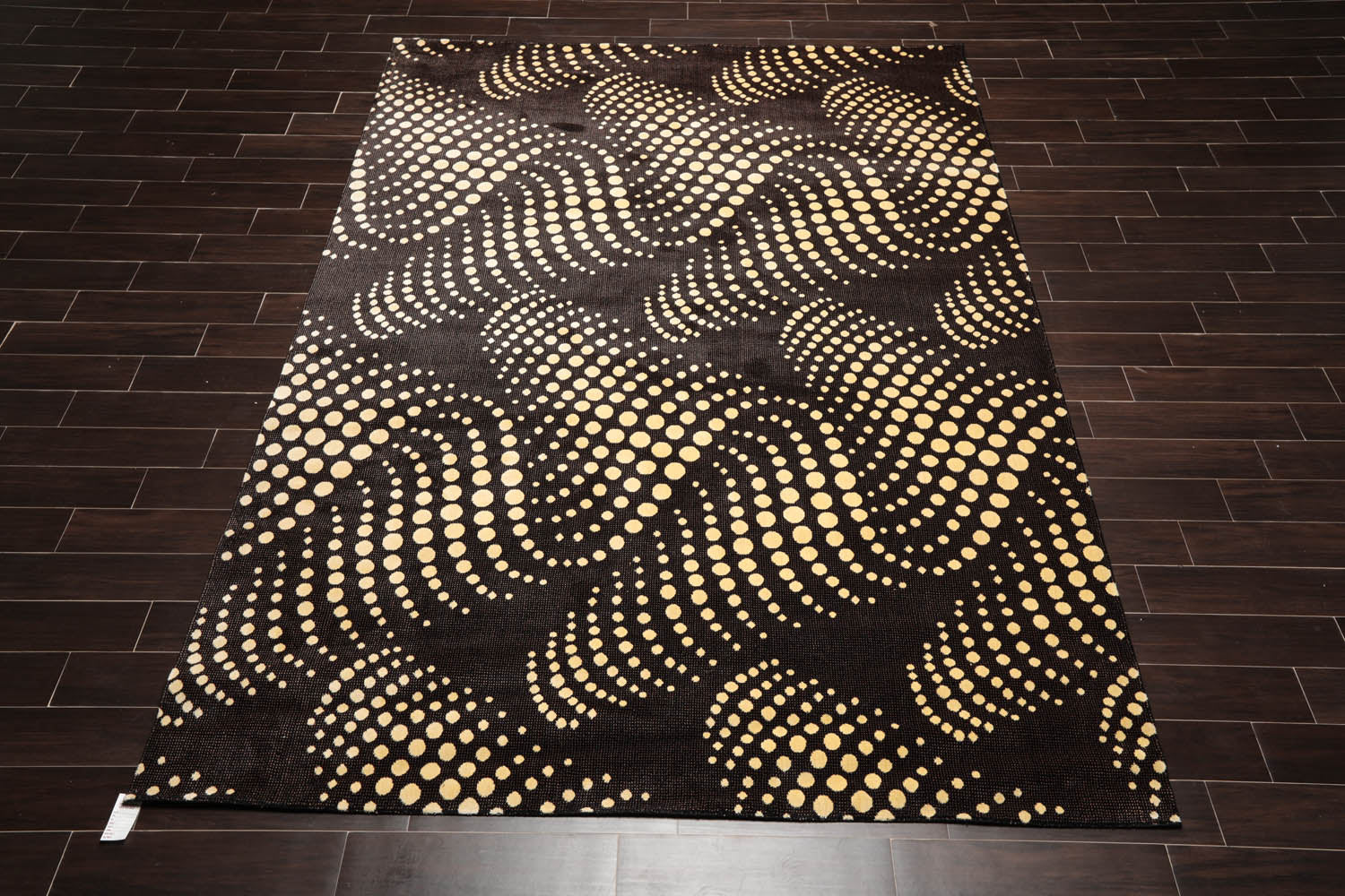 8x10 Brown, Black, Ivory Color Machine Made All-Over 100% Wool Modern Oriental Rug