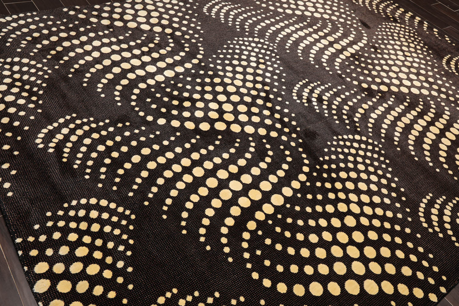 8x10 Brown, Black, Ivory Color Machine Made All-Over 100% Wool Modern Oriental Rug