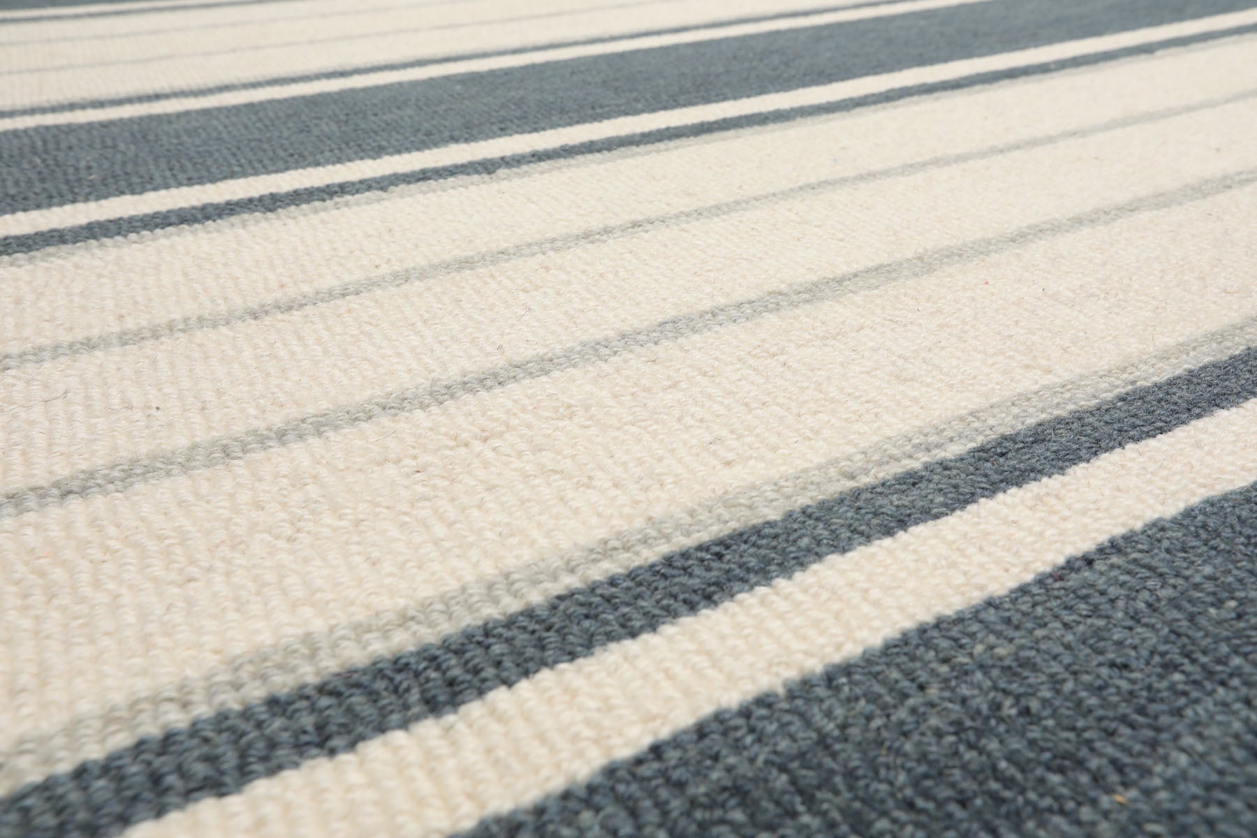 Multi Size Slate Cream Gray Color Hand Tufted Striped Wool Contemporary Oriental Rug