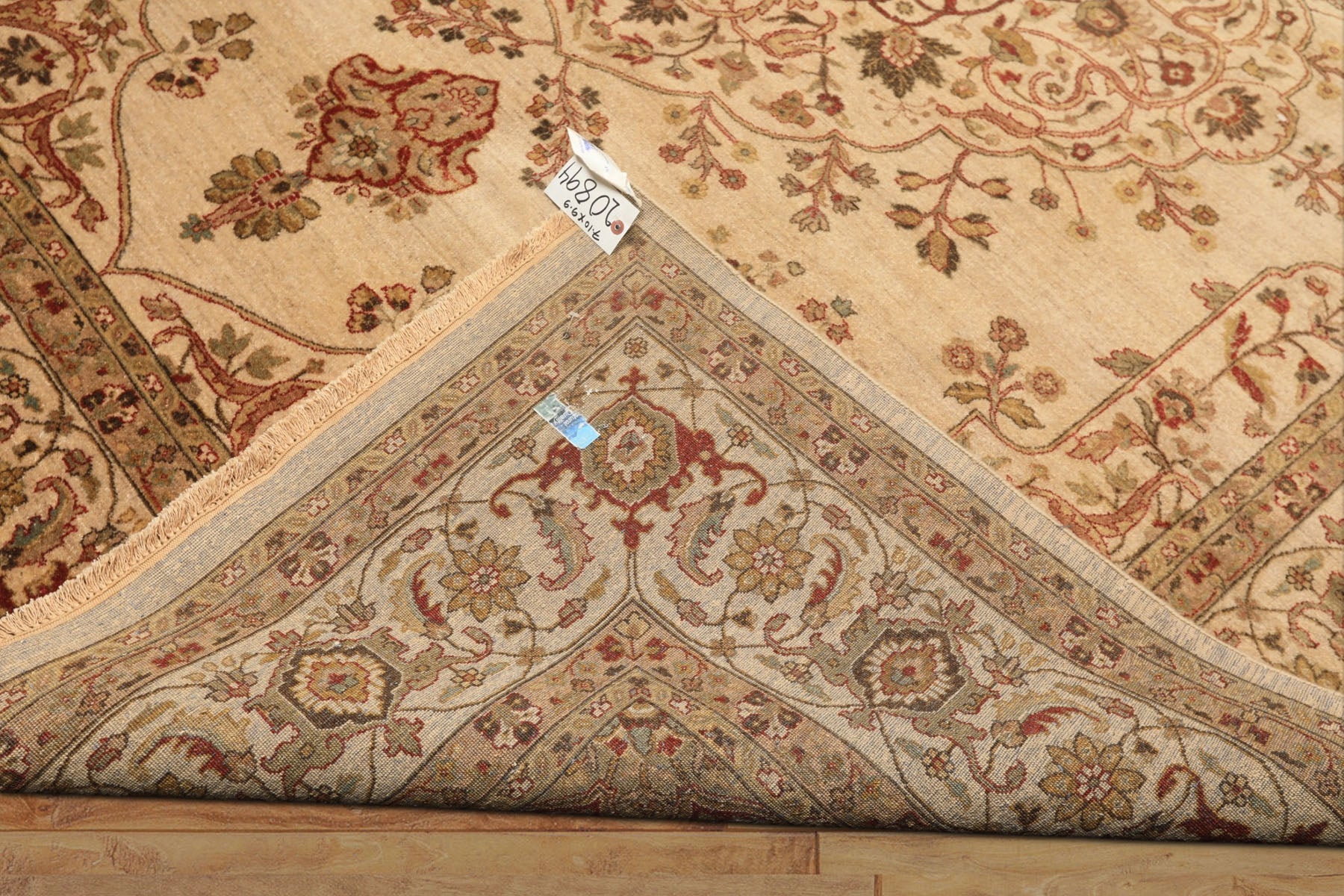 8x10 Beige, Moss, Rust Color Hand Knotted Agra Wool Traditional Oriental Rug