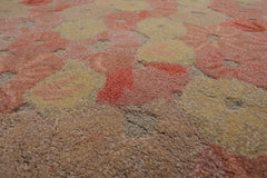4x6 Beige, Coral, Light Gold Color Hand Tufted Floral Wool Contemporary Oriental Rug