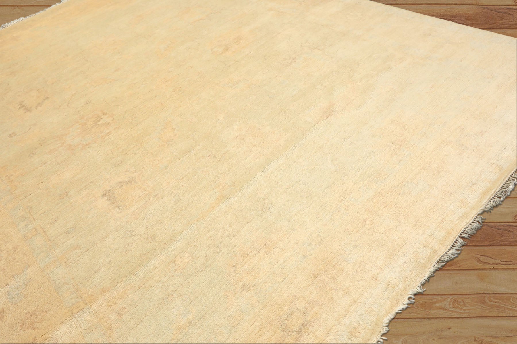 8x10 Gray, Beige, Tan Color Hand Knotted Oushak New Zealand Wool Transitional Oriental Rug
