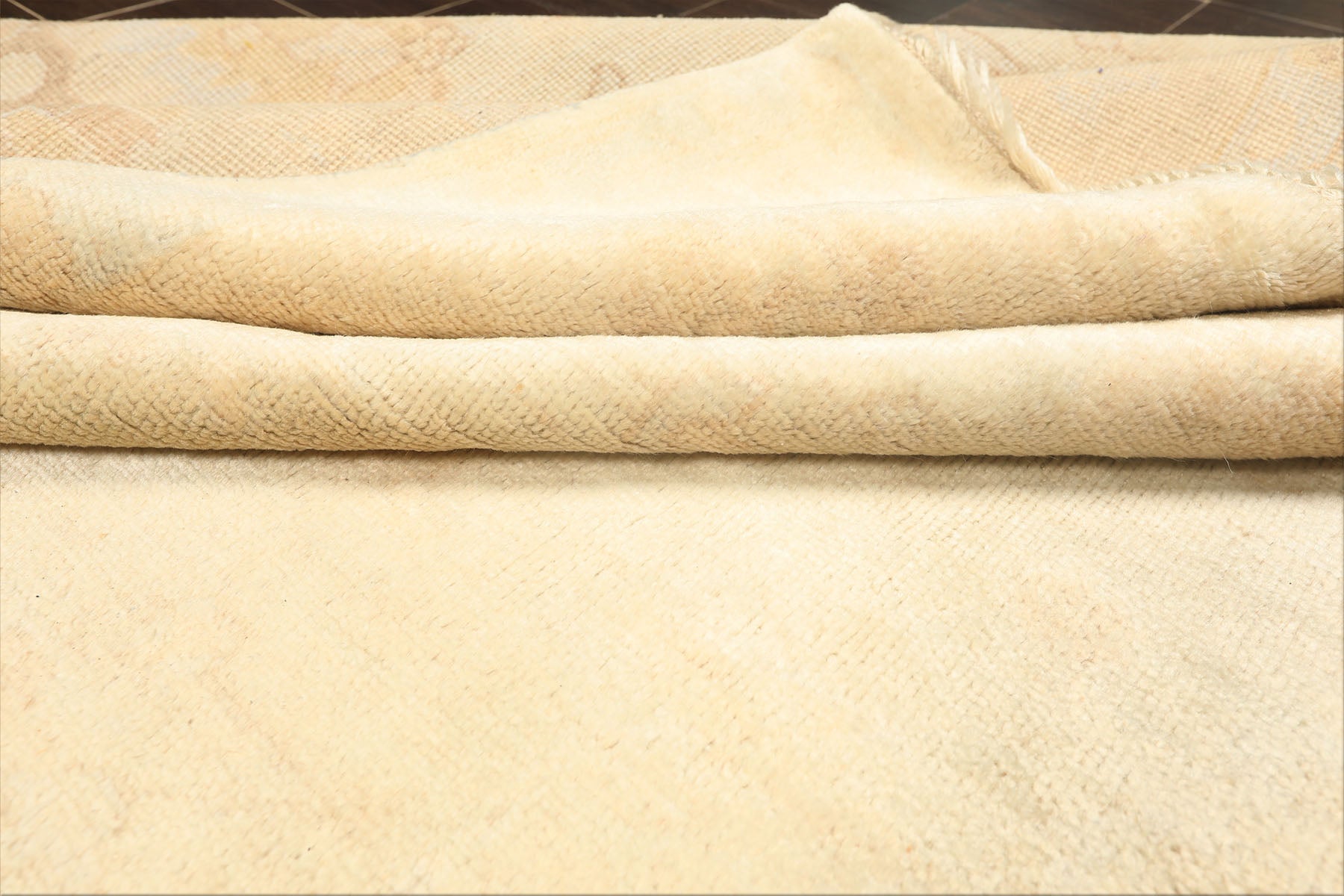 8x10 Gray, Beige, Tan Color Hand Knotted Oushak New Zealand Wool Transitional Oriental Rug