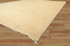 8x10 Gray, Beige, Tan Color Hand Knotted Oushak New Zealand Wool Transitional Oriental Rug