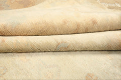 8x10 Beige, Gray, Blue Color Hand Knotted Oushak New Zealand Wool Transitional Oriental Rug