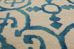 3x5 Ivory, Turquoise, Color Hand Tufted All-Over Wool Modern Oriental Rug
