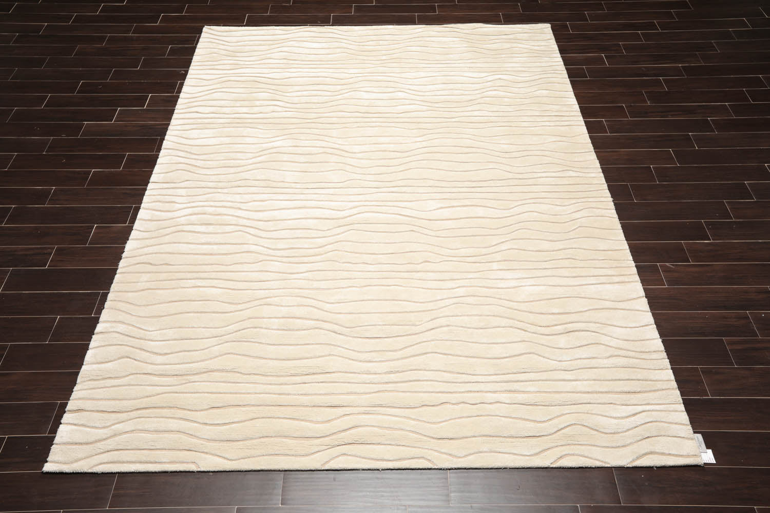 8x10 Tone on Tone Beige, , Color Hand Tufted All-Over 100% Wool Modern Oriental Rug