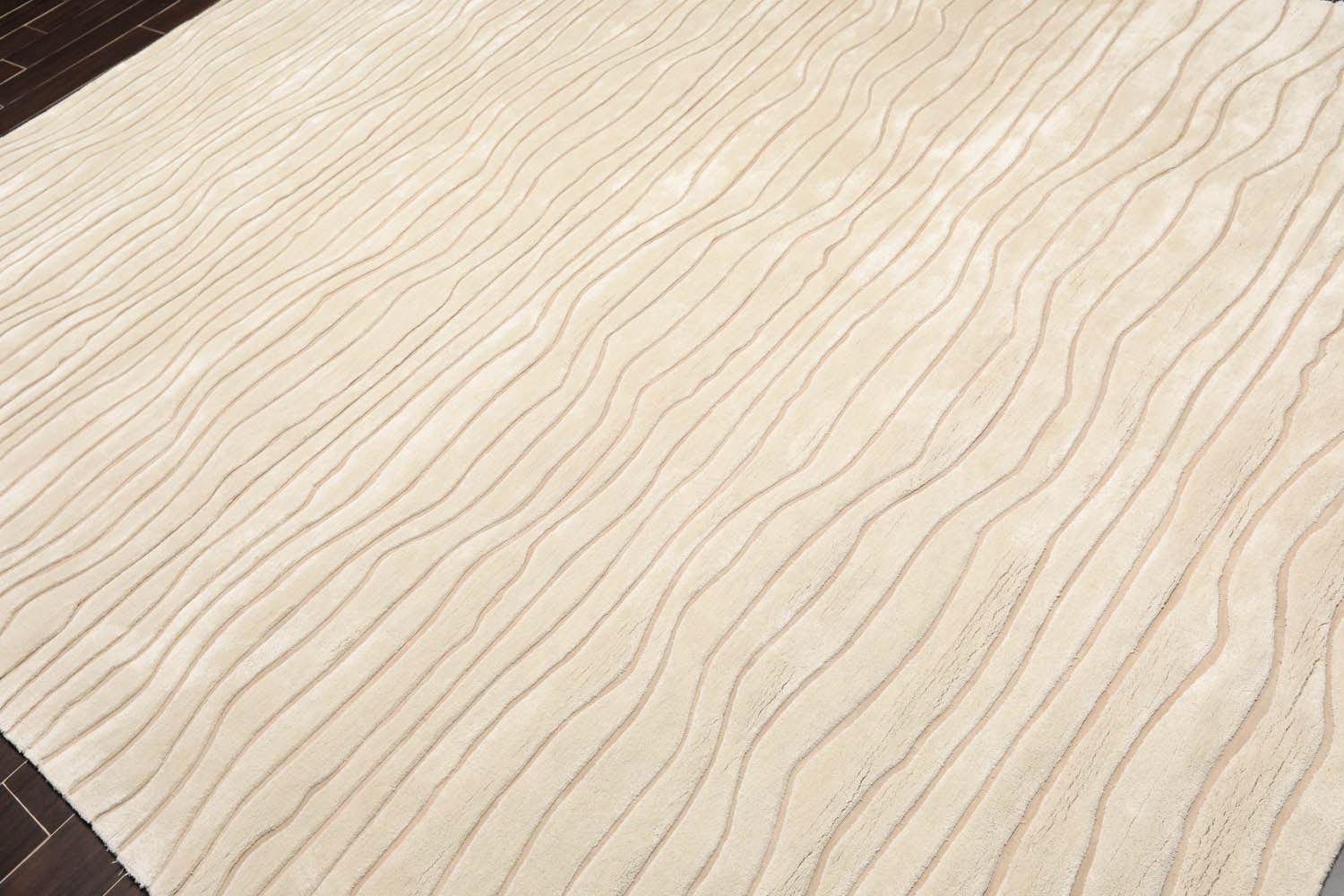 8x10 Tone on Tone Beige, , Color Hand Tufted All-Over 100% Wool Modern Oriental Rug