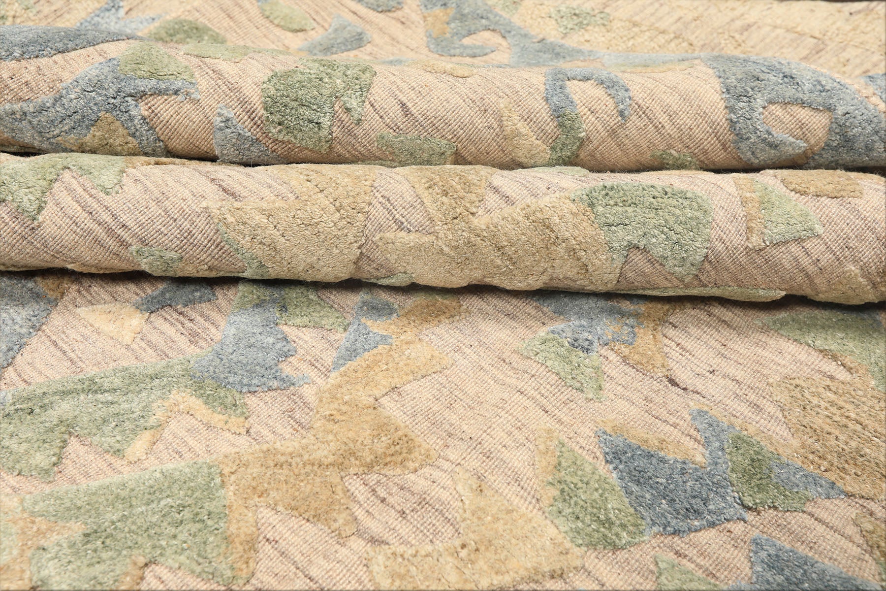 8x10 Taupe, Green, Blue Color Hand Knotted Soumak Wool Modern & Contemporary Oriental Rug