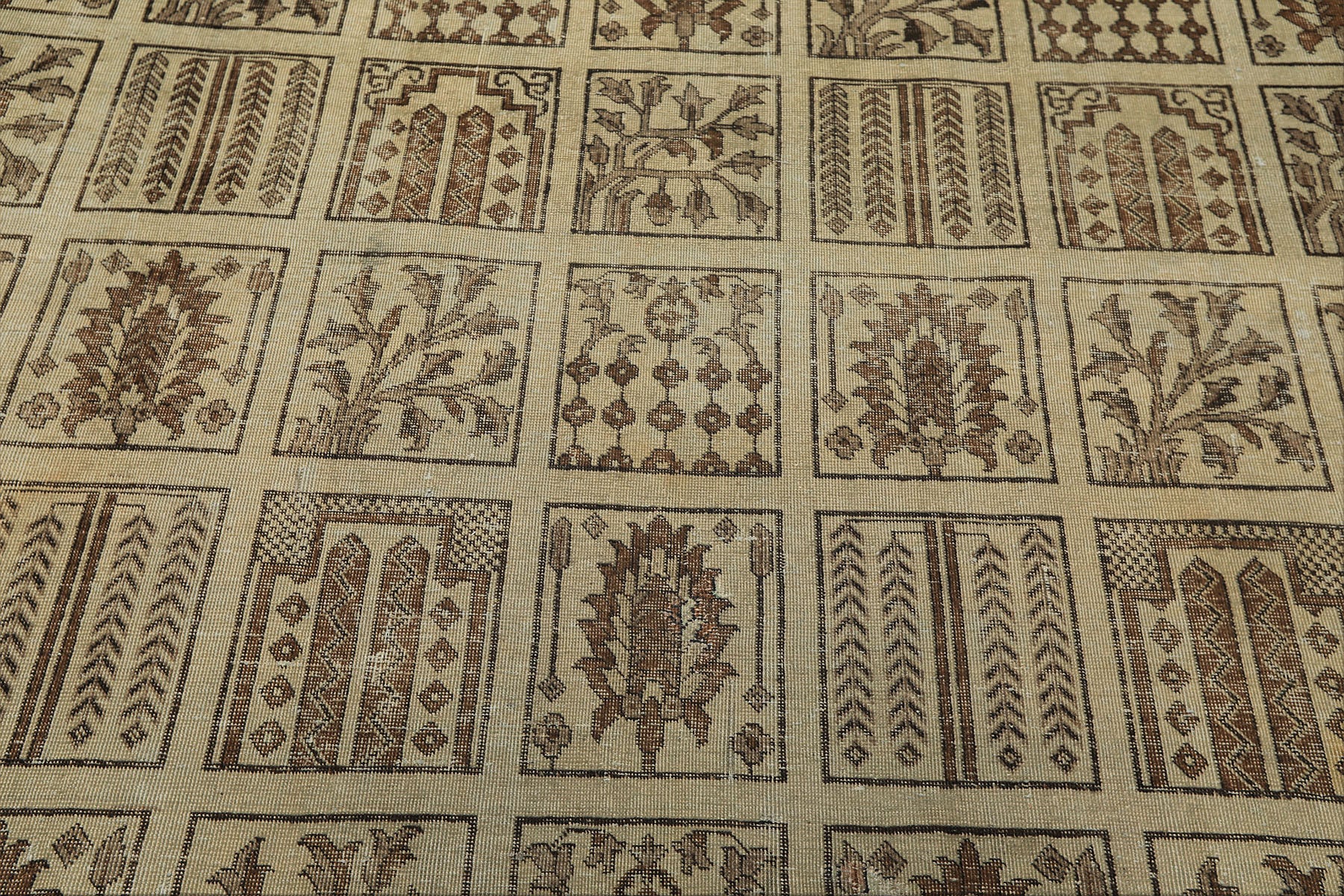 7x11 Gray, Moss, Chocolate Color Hand Knotted Distress Wool Transitional Oriental Rug