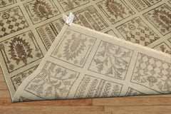 7x11 Gray, Moss, Chocolate Color Hand Knotted Distress Wool Transitional Oriental Rug