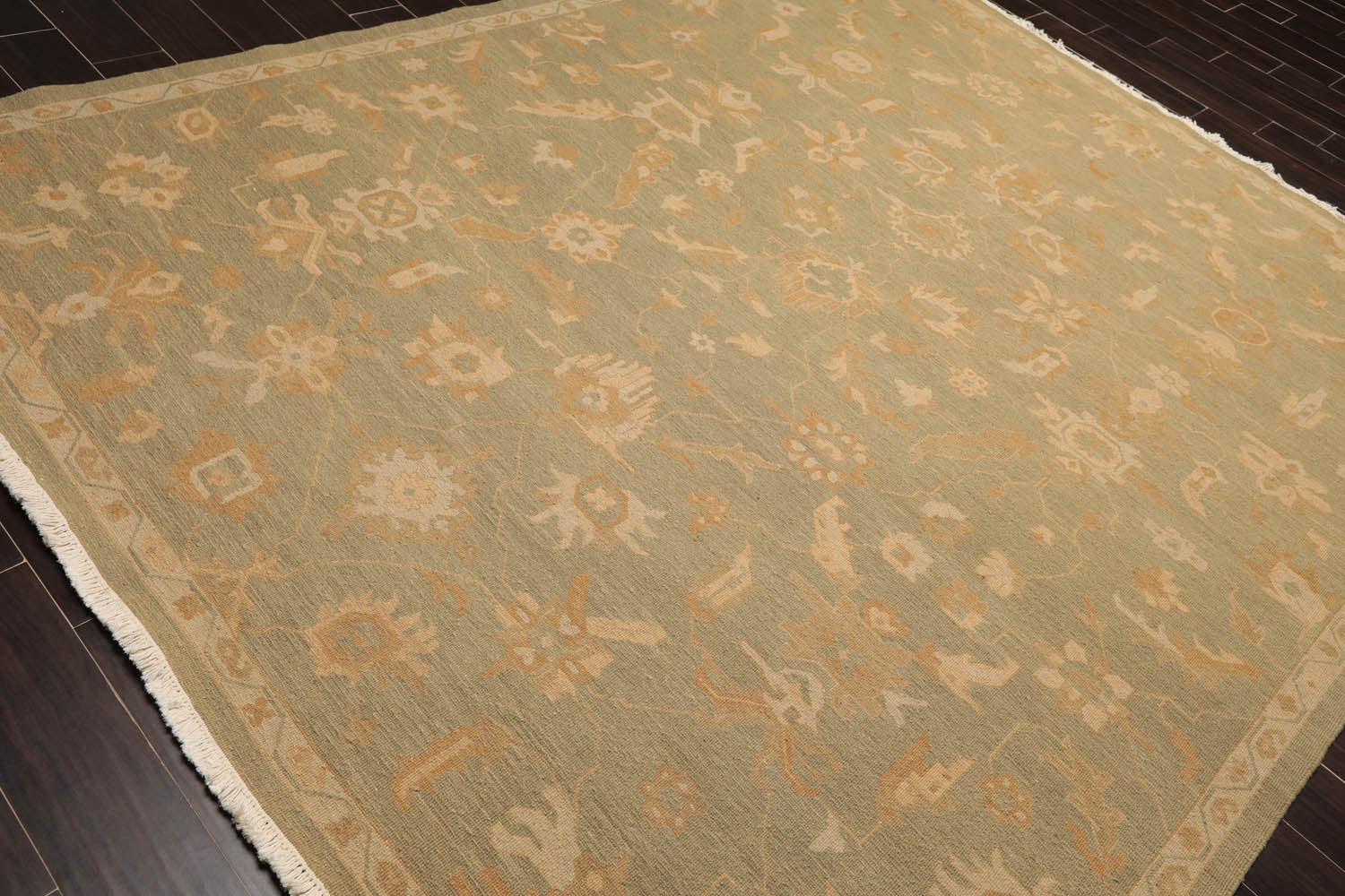 8x10 Sage, Beige, Caramel Color Hand Knotted All-Over 100% Wool Traditional-Persian/Oriental Oriental Rug