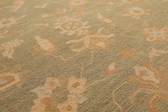 8x10 Sage, Beige, Caramel Color Hand Knotted All-Over 100% Wool Traditional-Persian/Oriental Oriental Rug