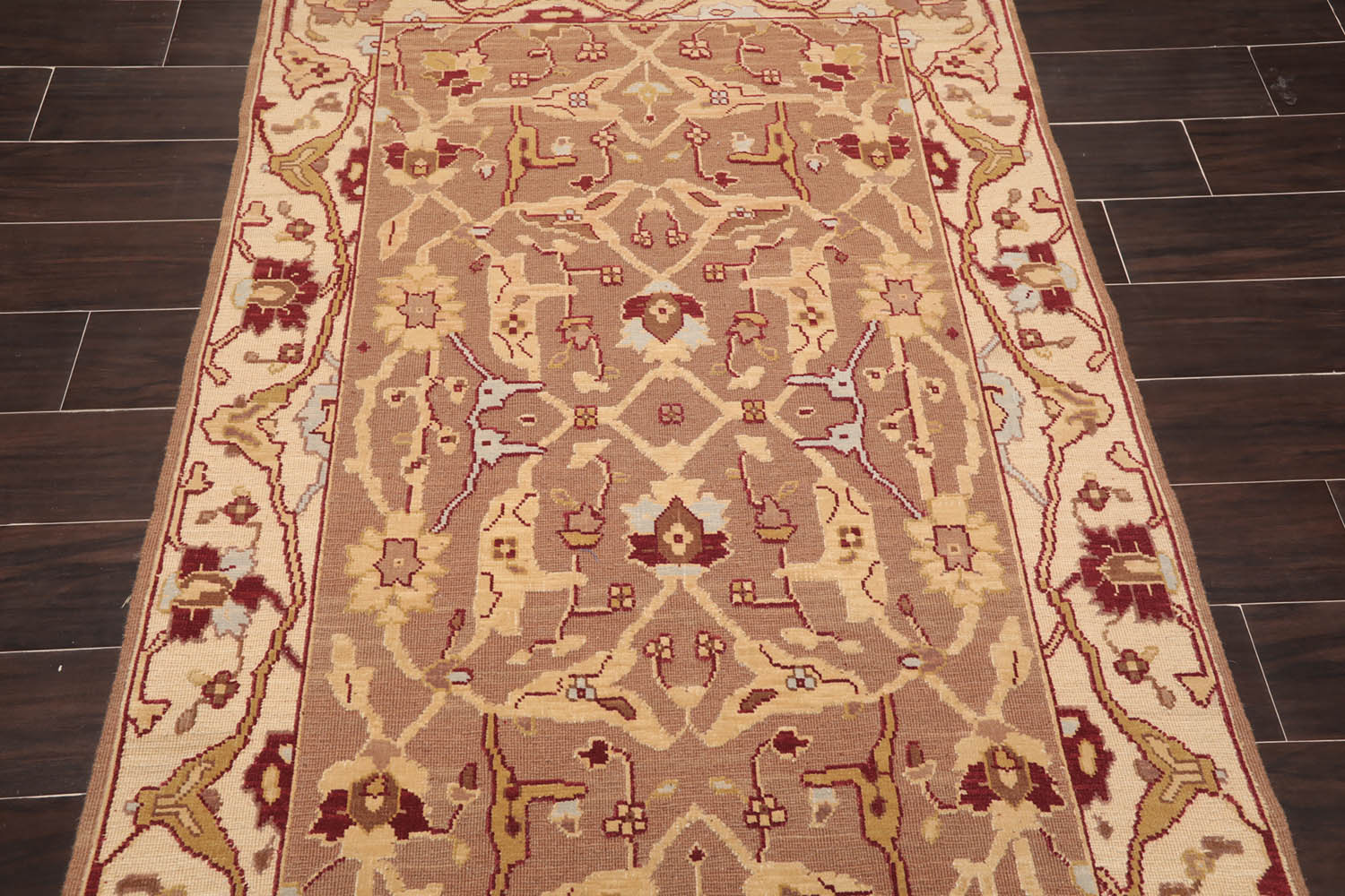 3x5 Brown, Beige, Gold Color Hand Knotted All-Over 100% Wool Traditional Oriental Rug