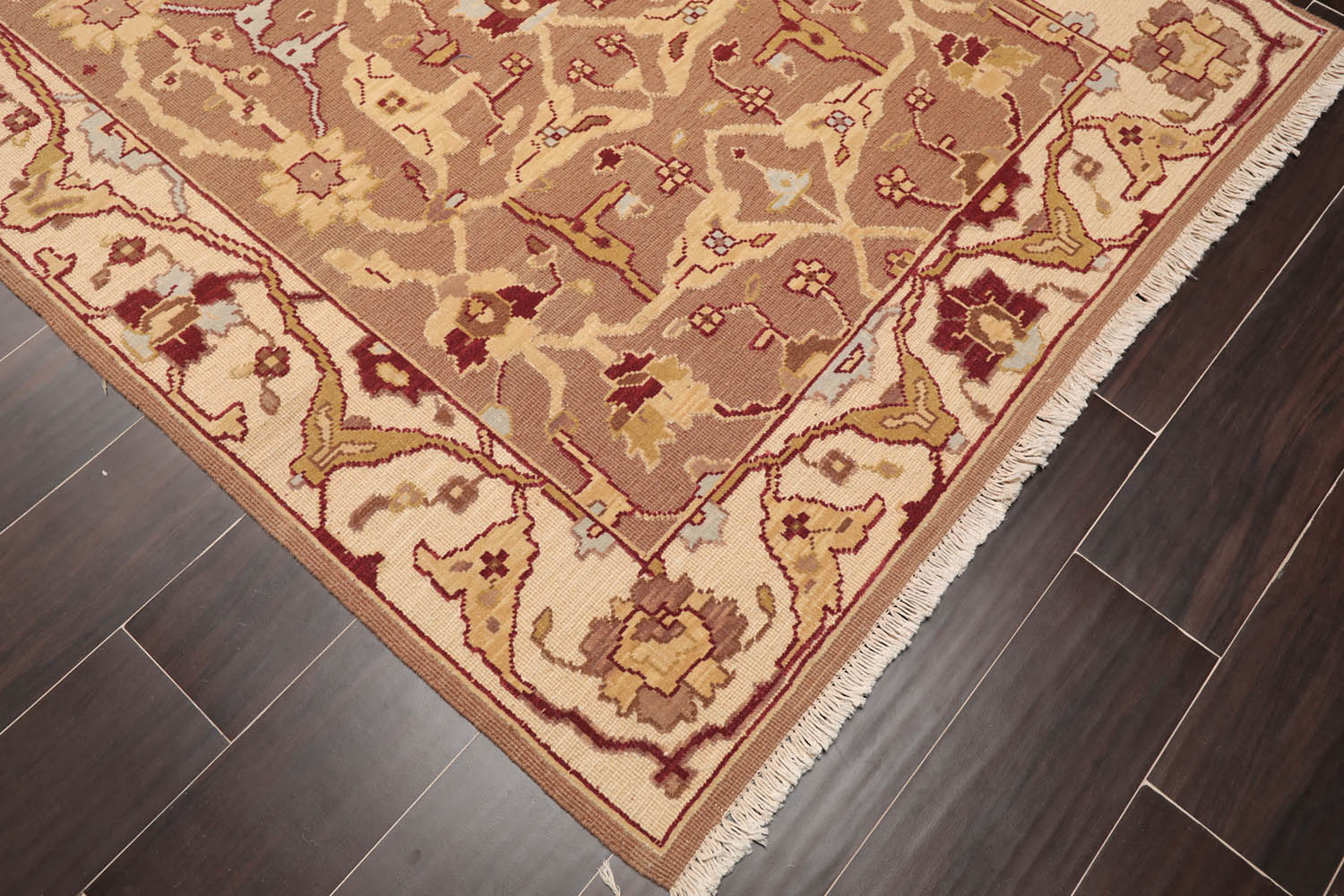 3x5 Brown, Beige, Gold Color Hand Knotted All-Over 100% Wool Traditional Oriental Rug