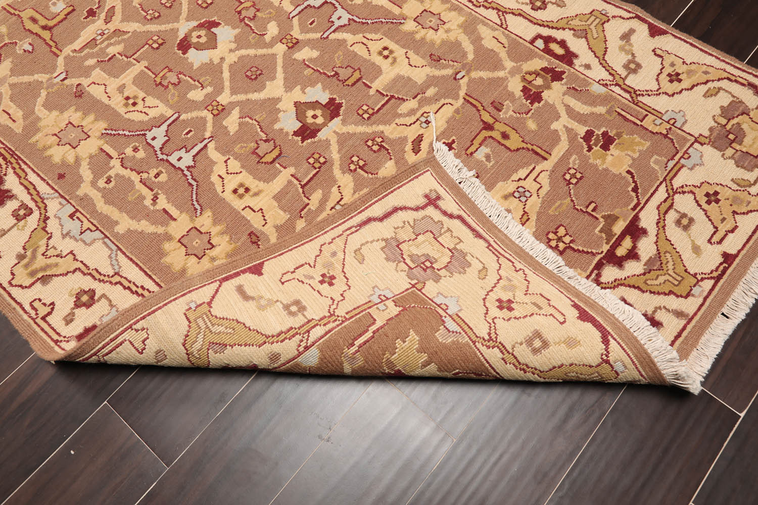 3x5 Brown, Beige, Gold Color Hand Knotted All-Over 100% Wool Traditional Oriental Rug