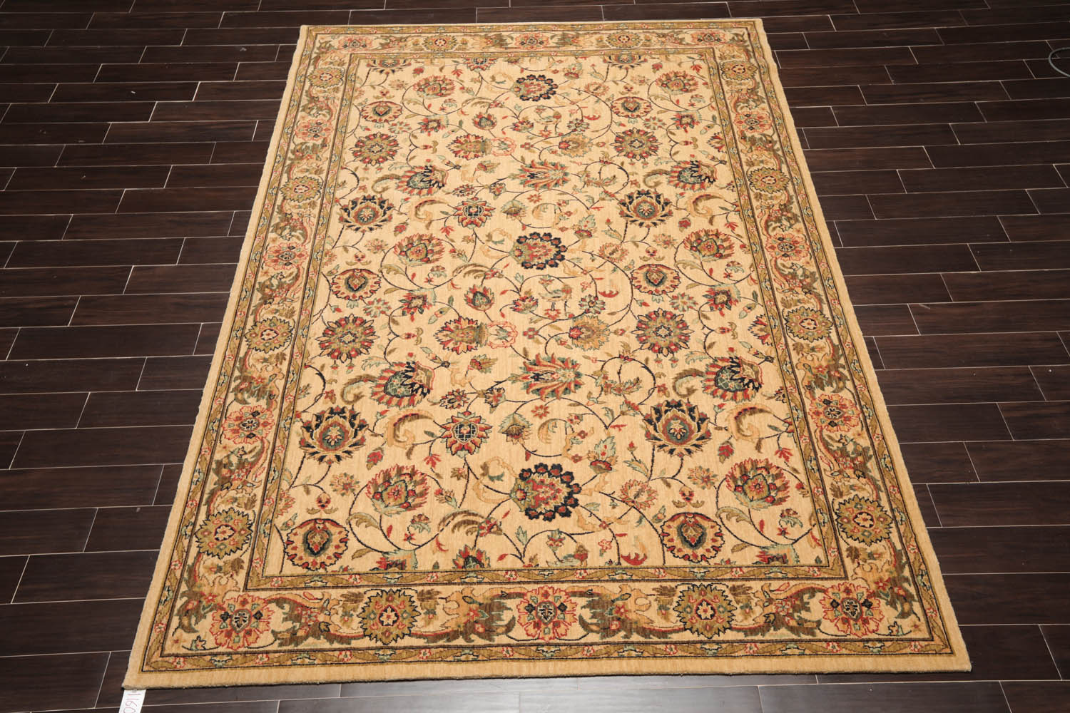 8x10 Caramel, Black, Rust Color Machine Made All-Over 100% Wool Traditional Oriental Rug