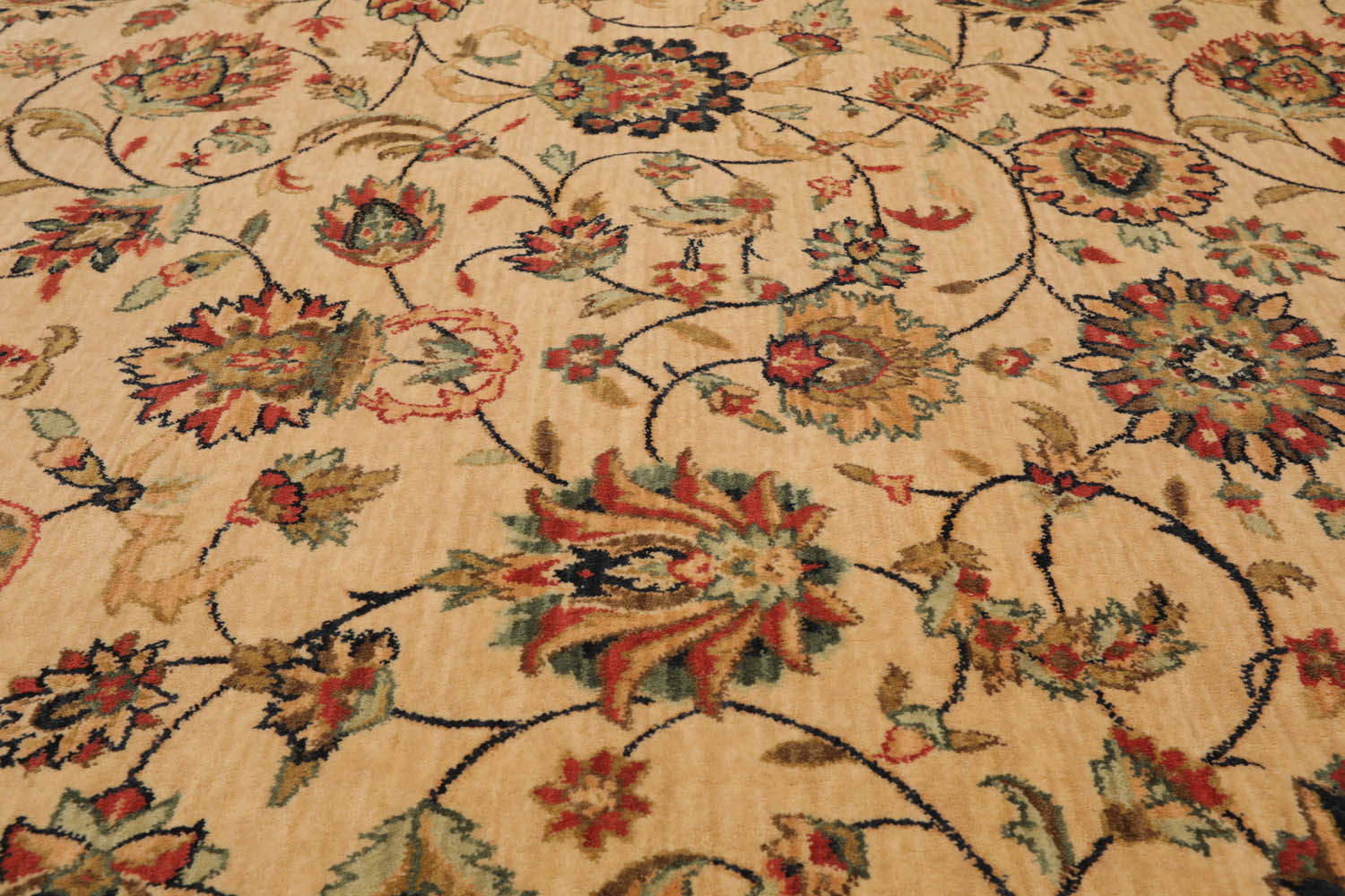 8x10 Caramel, Black, Rust Color Machine Made All-Over 100% Wool Traditional Oriental Rug