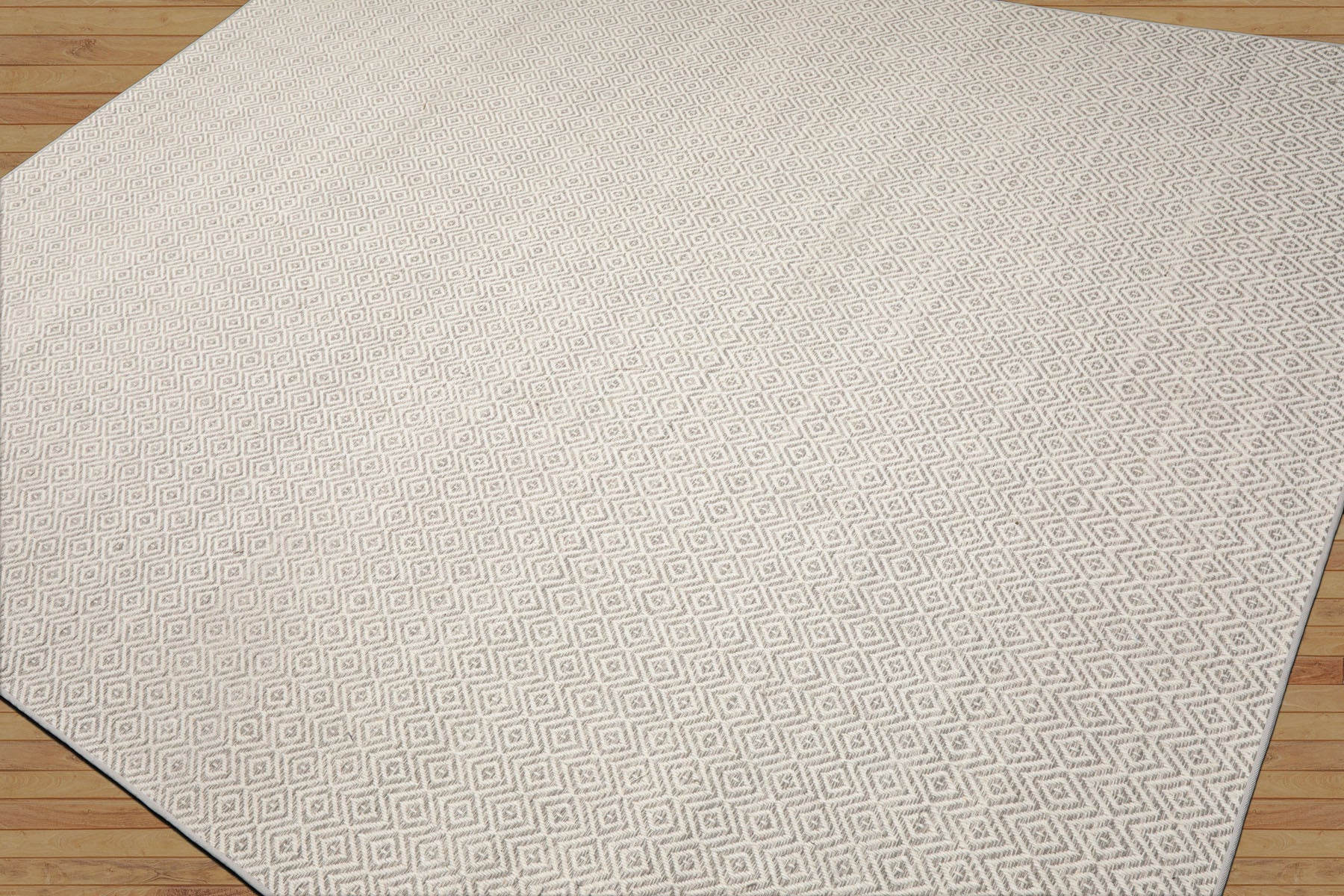 Dianni Hand-Woven Ivory New Zealand Wool Geometric Flatweave Rug in Multi Sizes by LoomBloom