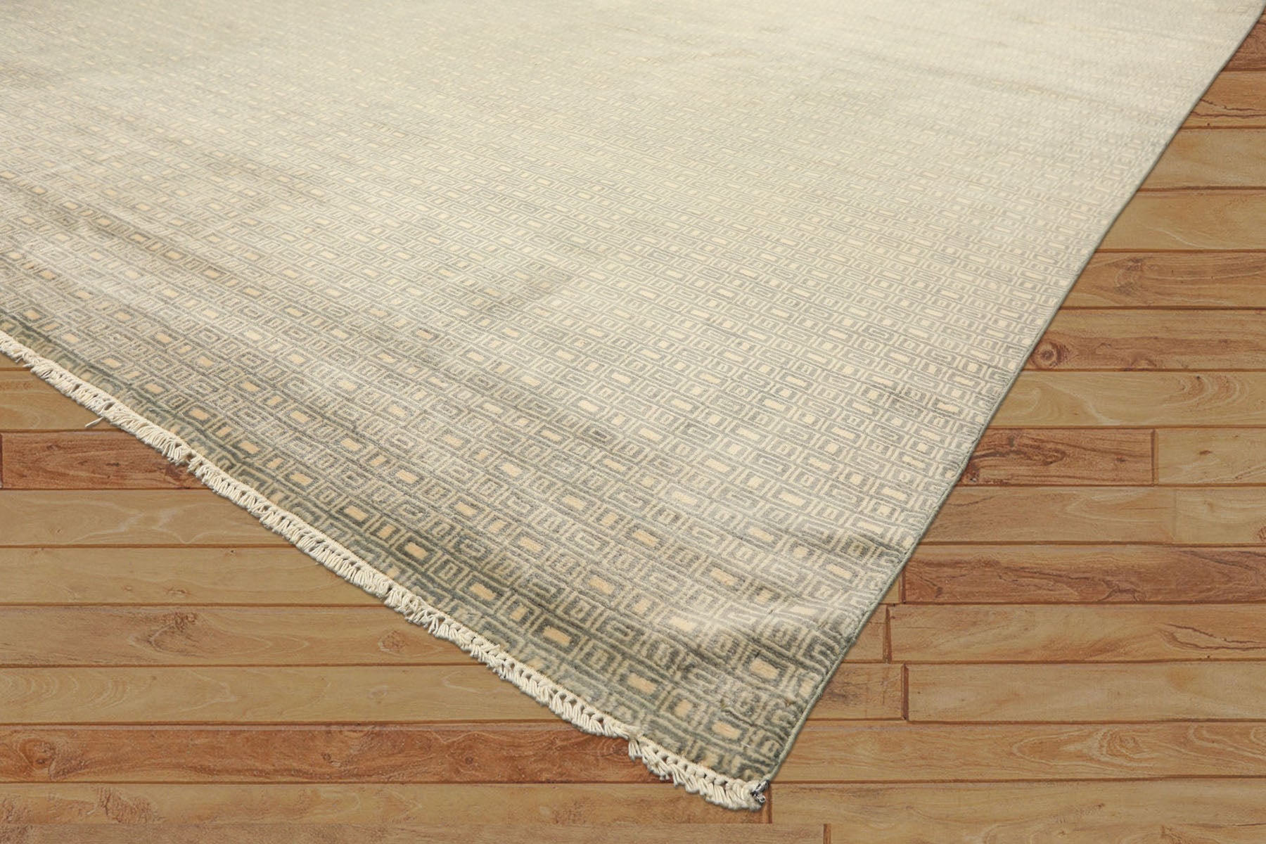 8x10 Moss, Ivory, Color Hand Knotted Bokhara New Zealand Wool Modern & Contemporary Oriental Rug