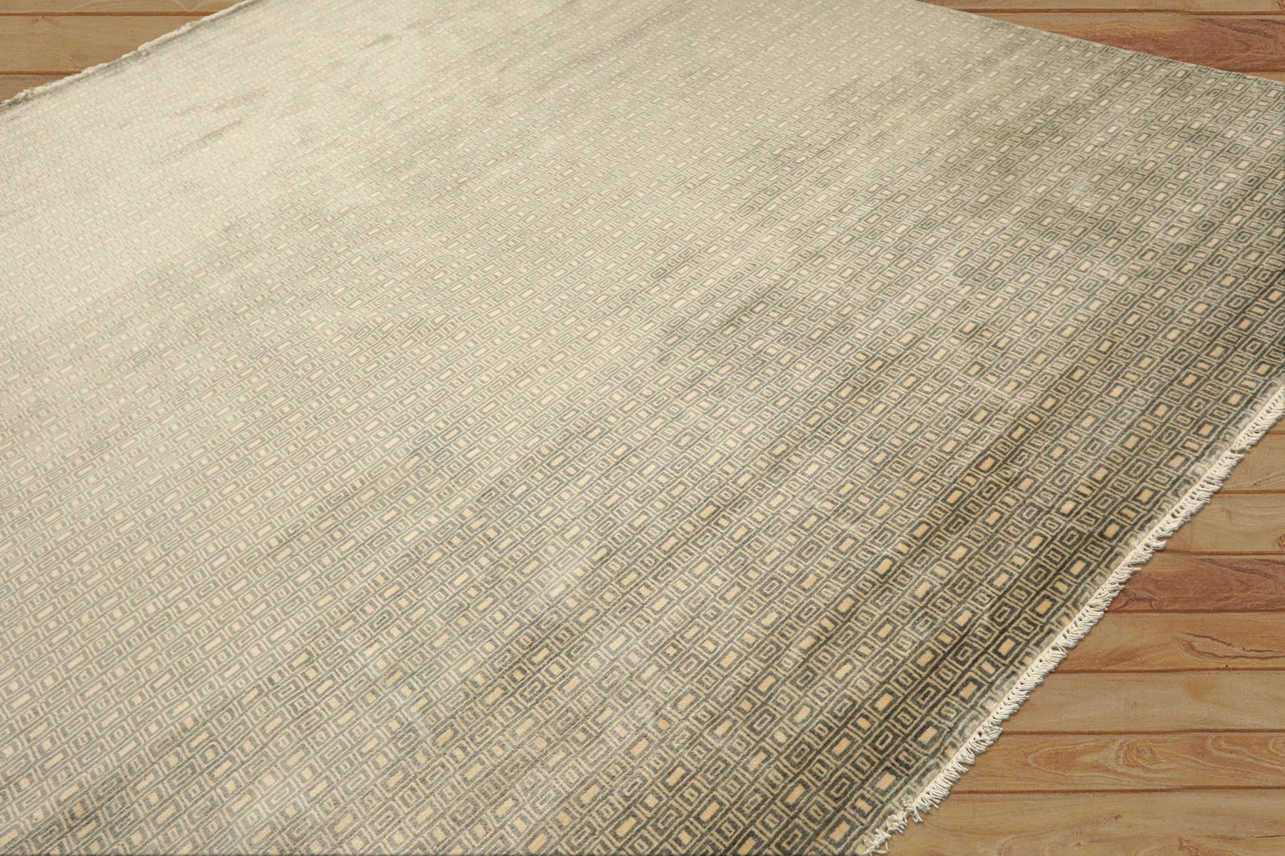 8x10 Moss, Ivory, Color Hand Knotted Bokhara New Zealand Wool Modern & Contemporary Oriental Rug