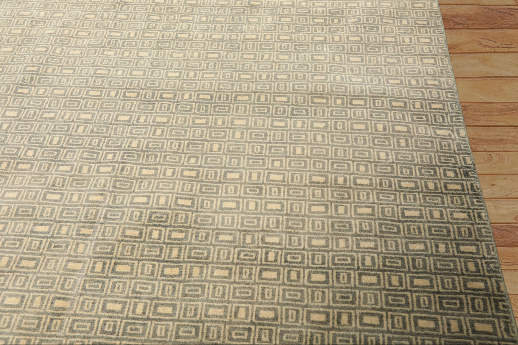 8x10 Moss, Ivory, Color Hand Knotted Bokhara New Zealand Wool Modern & Contemporary Oriental Rug