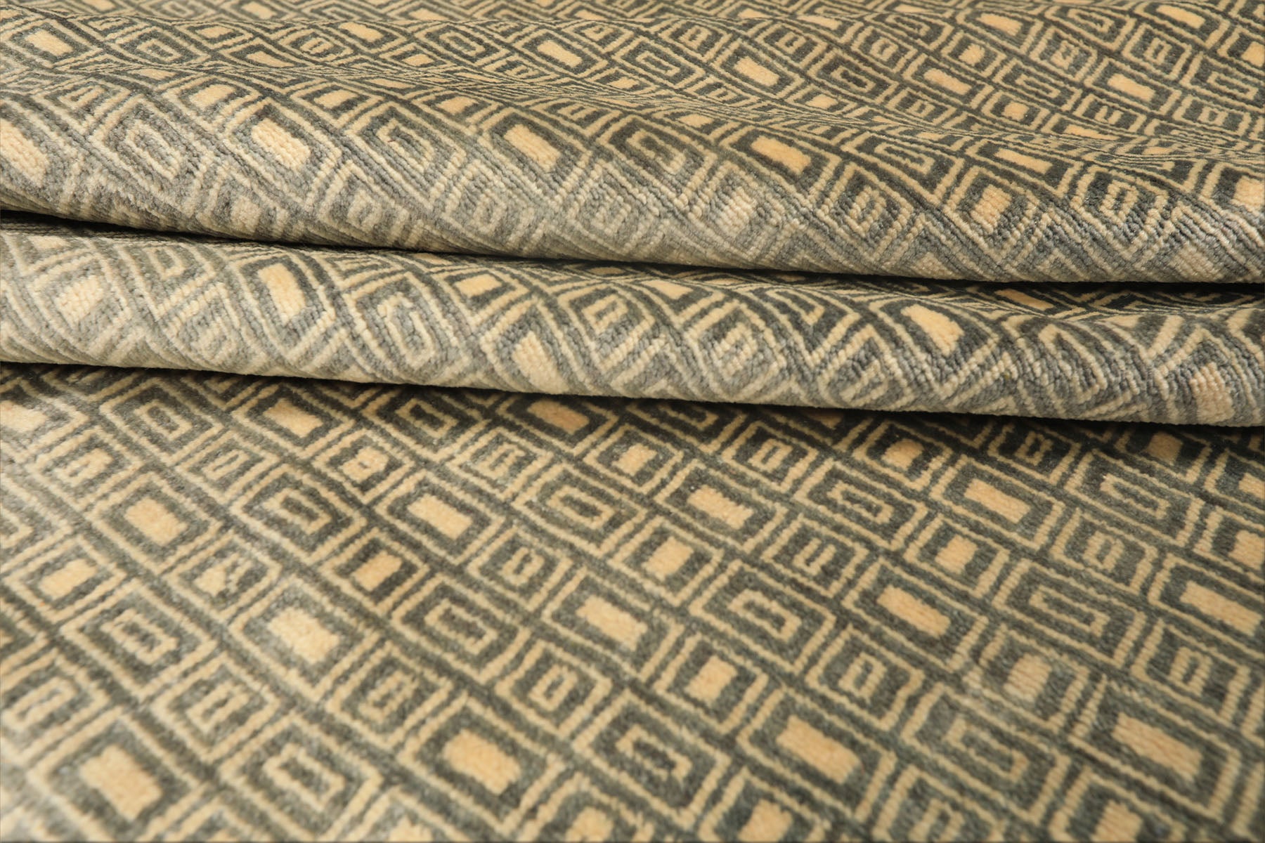 8x10 Moss, Ivory, Color Hand Knotted Bokhara New Zealand Wool Modern & Contemporary Oriental Rug