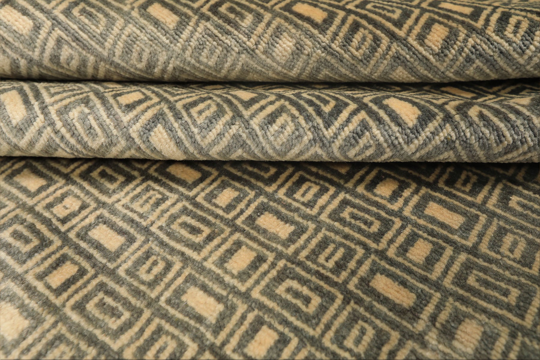 8x10 Moss, Ivory, Color Hand Knotted Bokhara New Zealand Wool Modern & Contemporary Oriental Rug