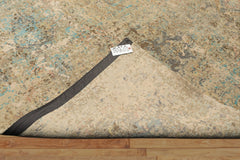 8x10 Beige, Turquoise, Gray Color Hand Knotted Sherpa Wool & Silk Modern & Contemporary Oriental Rug